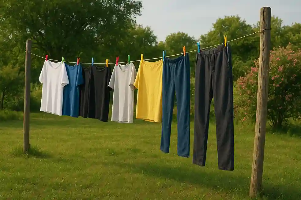 Line Drying Laundry